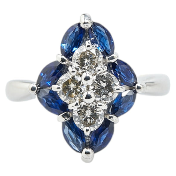 ノーブランド Pt900 プラチナ ダイヤ1.10ct サファイア0.55ct リング 指輪 レディース no brand 8号 【中古】