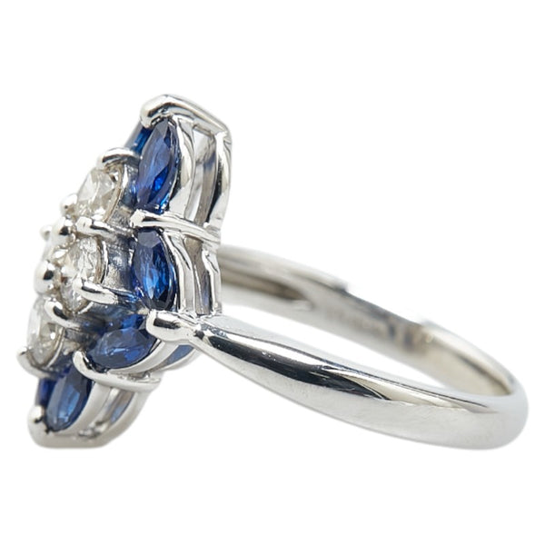 ノーブランド Pt900 プラチナ ダイヤ1.10ct サファイア0.55ct リング 指輪 レディース no brand 8号 【中古】
