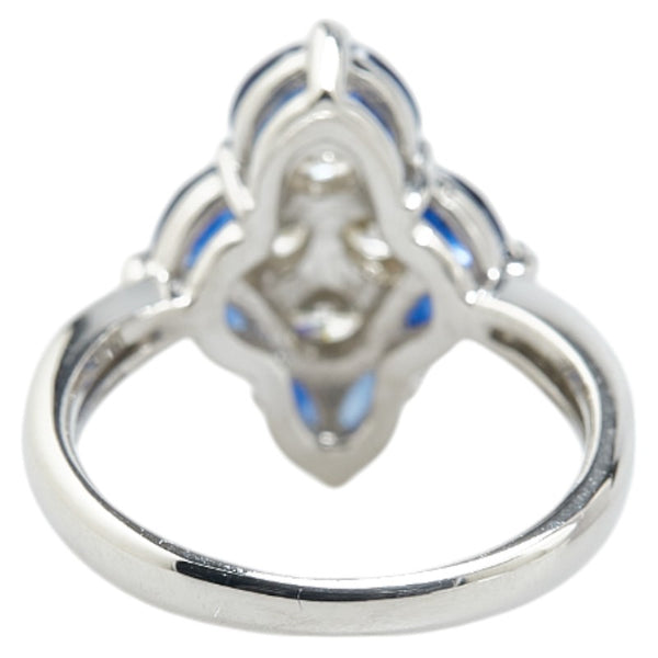 ノーブランド Pt900 プラチナ ダイヤ1.10ct サファイア0.55ct リング 指輪 レディース no brand 8号 【中古】