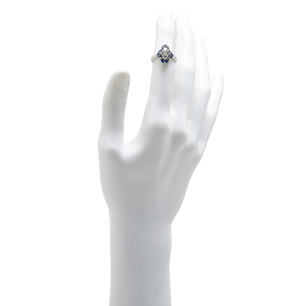 ノーブランド Pt900 プラチナ ダイヤ1.10ct サファイア0.55ct リング 指輪 レディース no brand 8号 【中古】