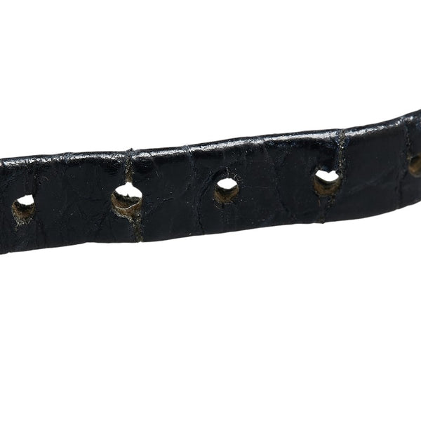 オメガ デビル 腕時計 クオーツ ゴールド文字盤 K18YG イエローゴールド レザー レディース OMEGA 【中古】