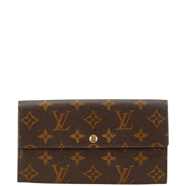 ルイ ヴィトン モノグラム ポシェット ポルト モネ クレディ 長財布 M61725 ブラウン PVC レザー レディース LOUIS VUITTON 【中古】