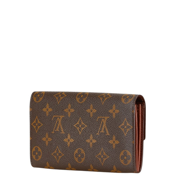ルイ ヴィトン モノグラム ポシェット ポルト モネ クレディ 長財布 M61725 ブラウン PVC レザー レディース LOUIS VUITTON 【中古】