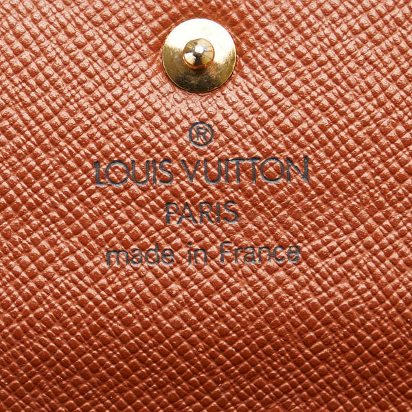 ルイ ヴィトン モノグラム ポシェット ポルト モネ クレディ 長財布 M61725 ブラウン PVC レザー レディース LOUIS VUITTON 【中古】