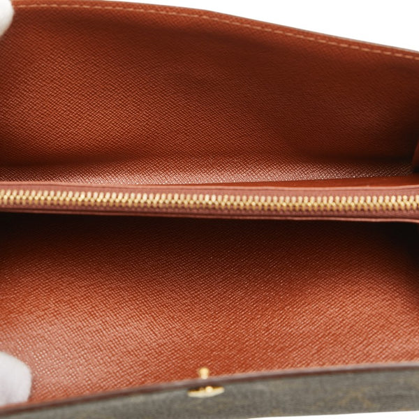 ルイ ヴィトン モノグラム ポシェット ポルト モネ クレディ 長財布 M61725 ブラウン PVC レザー レディース LOUIS VUITTON 【中古】