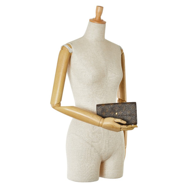 ルイ ヴィトン モノグラム ポシェット ポルト モネ クレディ 長財布 M61725 ブラウン PVC レザー レディース LOUIS VUITTON 【中古】