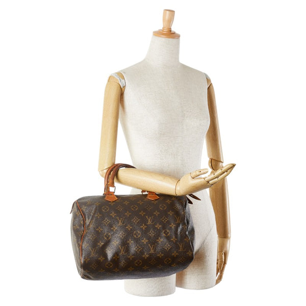 ルイ ヴィトン モノグラム スピーディ30 ハンドバッグ M41526 ブラウン PVC レザー レディース LOUIS VUITTON 【中古】