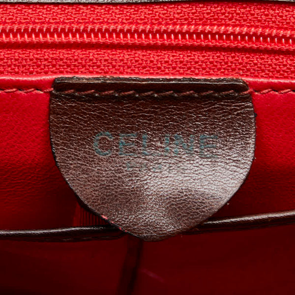セリーヌ チェーンロック ハンドバッグ トートバッグ ブラウン レザー レディース CELINE 【中古】
