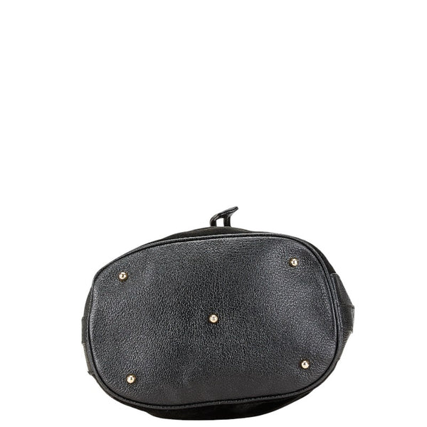 グッチ バンブー ハンドバッグ ショルダーバッグ 2WAY 001 2855 1657 0 ブラック ブラウン スウェード レザー レディース GUCCI 【中古】