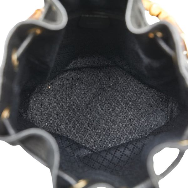 グッチ バンブー ハンドバッグ ショルダーバッグ 2WAY 001 2855 1657 0 ブラック ブラウン スウェード レザー レディース GUCCI 【中古】