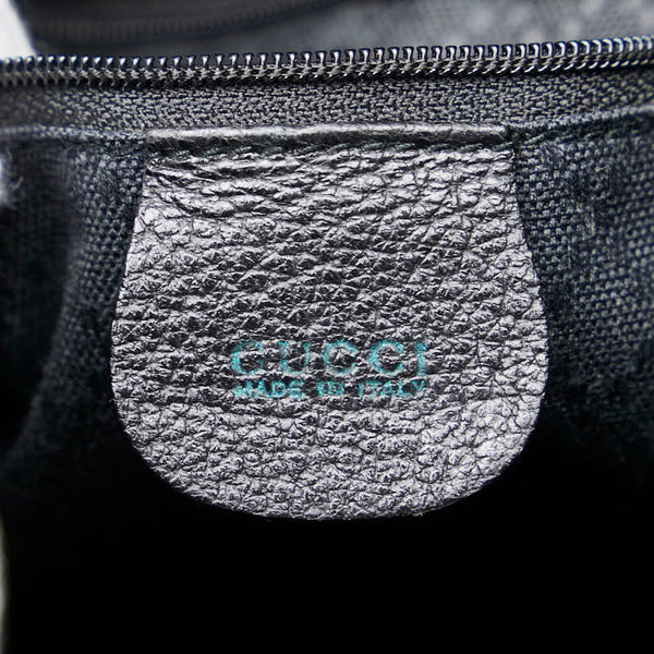 グッチ バンブー ハンドバッグ ショルダーバッグ 2WAY 001 2855 1657 0 ブラック ブラウン スウェード レザー レディース GUCCI 【中古】