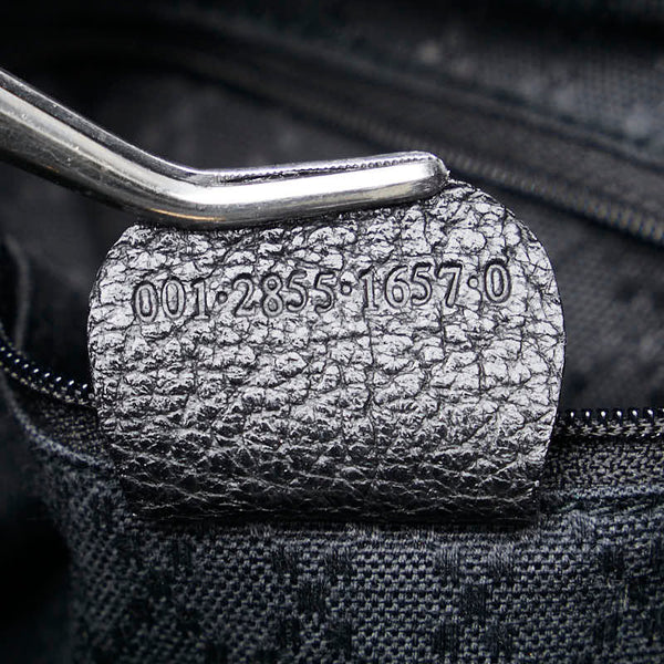 グッチ バンブー ハンドバッグ ショルダーバッグ 2WAY 001 2855 1657 0 ブラック ブラウン スウェード レザー レディース GUCCI 【中古】