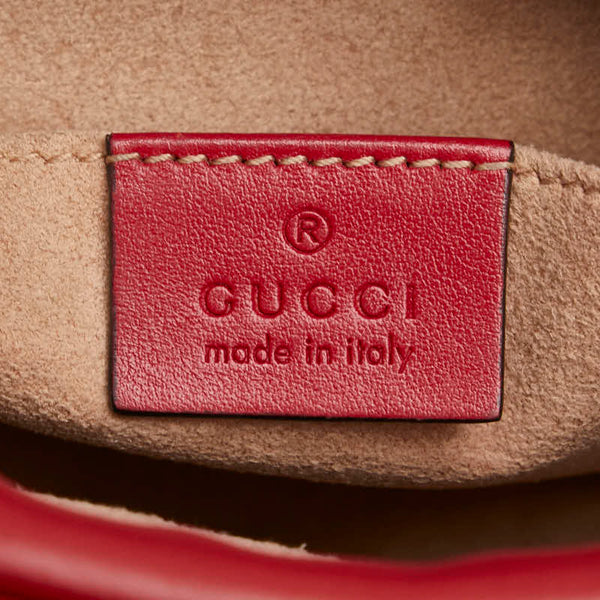 グッチ GGマーモント チェーン ショルダーバッグ 448065 レッド レザー レディース GUCCI 【中古】