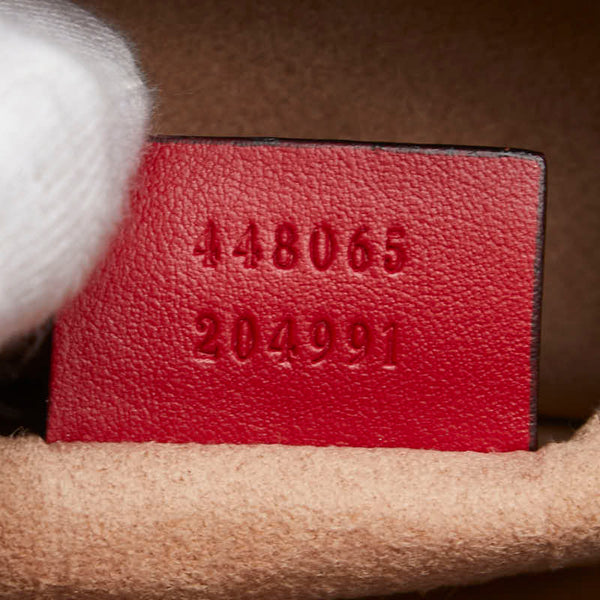 グッチ GGマーモント チェーン ショルダーバッグ 448065 レッド レザー レディース GUCCI 【中古】