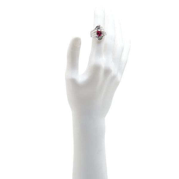 Pt900 プラチナ ルベライト2.21ct ダイヤ1.42ct リング 指輪 レディース 12号 【中古】