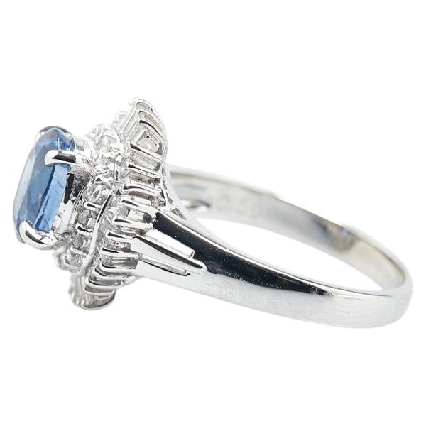 Pt900 プラチナ サファイア2.06ct ダイヤ0.59ct リング 指輪 レディース 14号 【中古】