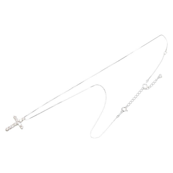 Pt900 プラチナ Pt850 プラチナ ダイヤ1.00ct クロス 十字架 モチーフ ペンダントネックレス レディース 【中古】