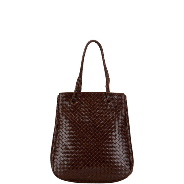 ボッテガヴェネタ イントレチャート ハンドバッグ トートバッグ ブラウン レザー レディース BOTTEGAVENETA 【中古】