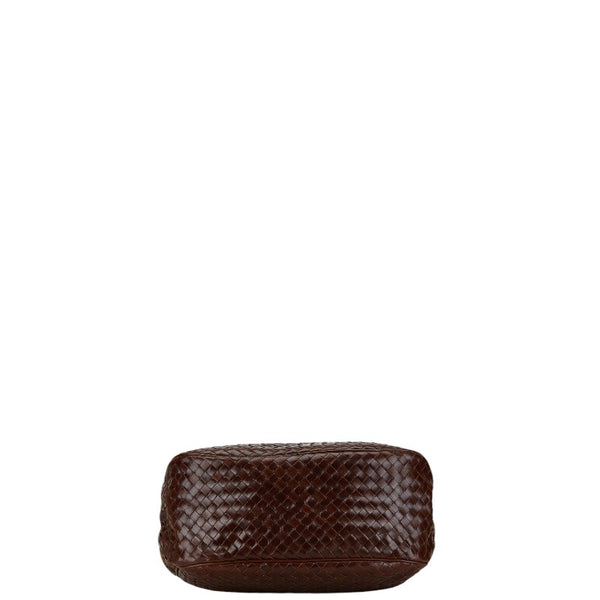 ボッテガヴェネタ イントレチャート ハンドバッグ トートバッグ ブラウン レザー レディース BOTTEGAVENETA 【中古】
