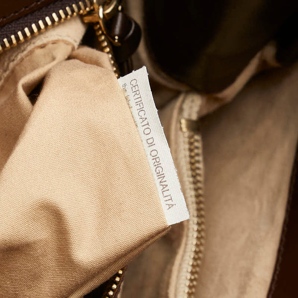 ボッテガヴェネタ イントレチャート ハンドバッグ トートバッグ ブラウン レザー レディース BOTTEGAVENETA 【中古】