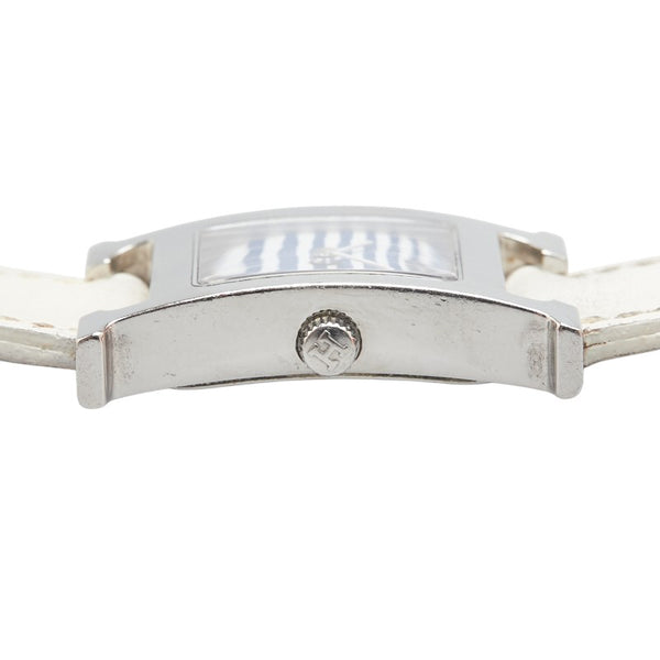 エルメス Ｈウォッチ ゼブラ柄 腕時計 HH1.210 クオーツ ブルー ホワイト文字盤 ステンレススチール レザー レディース HERMES 【中古】