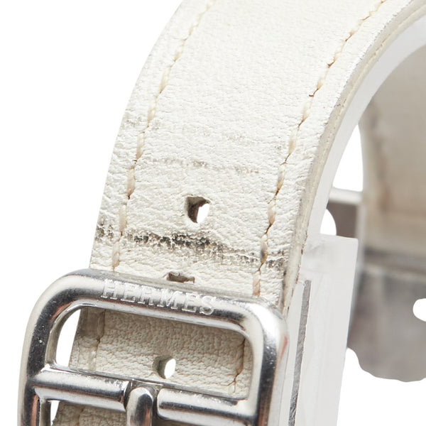 エルメス Ｈウォッチ ゼブラ柄 腕時計 HH1.210 クオーツ ブルー ホワイト文字盤 ステンレススチール レザー レディース HERMES 【中古】