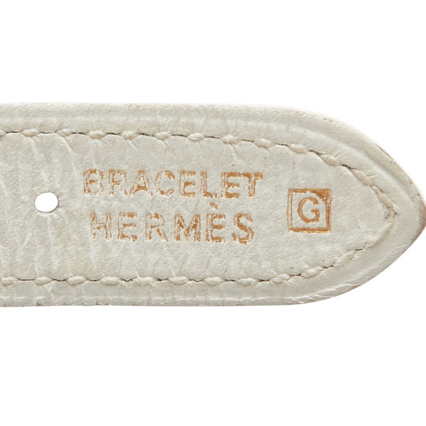 エルメス Ｈウォッチ ゼブラ柄 腕時計 HH1.210 クオーツ ブルー ホワイト文字盤 ステンレススチール レザー レディース HERMES 【中古】