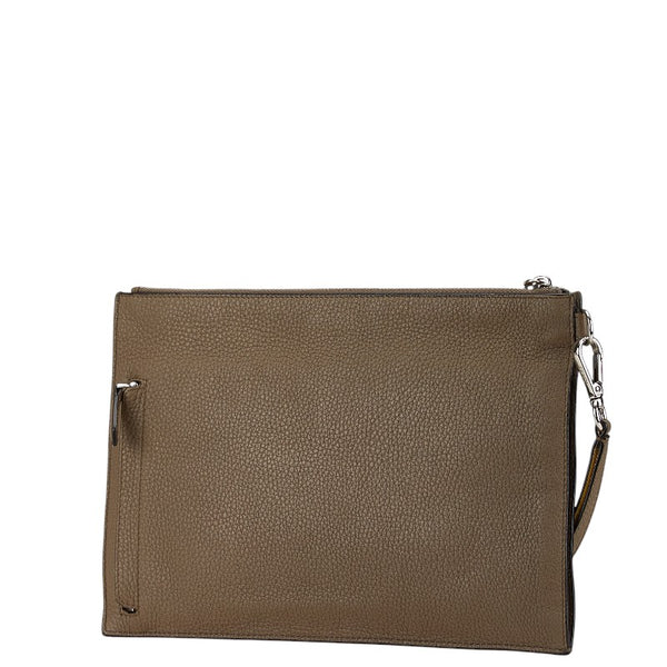 フェンディ クラッチバッグ セカンドバッグ 7N0110 グレージュ レザー レディース FENDI 【中古】