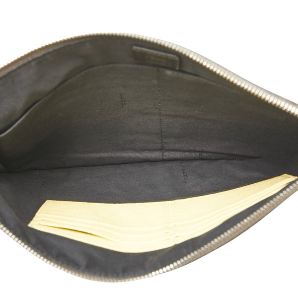 フェンディ クラッチバッグ セカンドバッグ 7N0110 グレージュ レザー レディース FENDI 【中古】