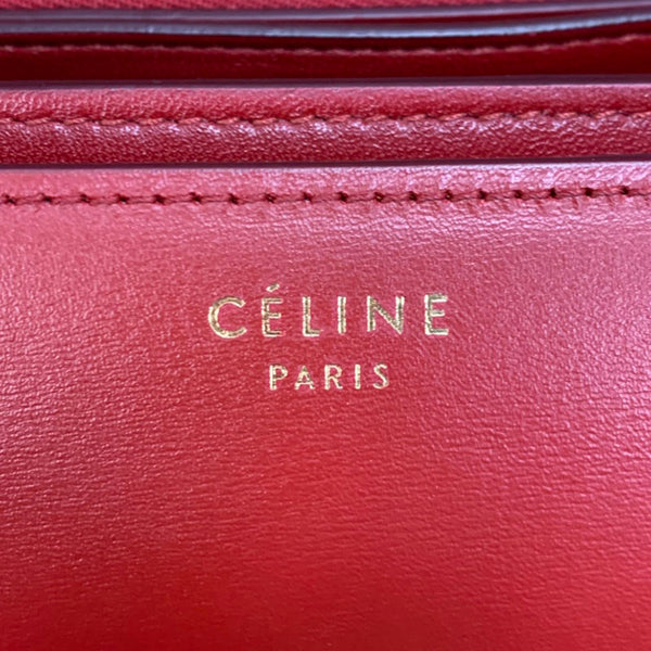 セリーヌ クラシックボックス ショルダーバッグ レッド レザー レディース CELINE 【中古】