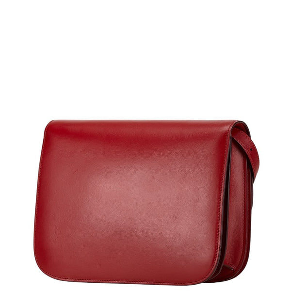 セリーヌ クラシックボックス ショルダーバッグ レッド レザー レディース CELINE 【中古】