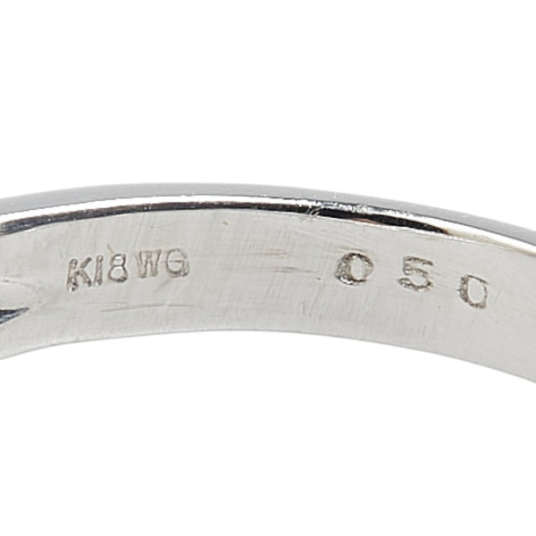 K18WG ホワイトゴールド ダイヤ0.50ct ハーフエタニティ リング 指輪 #52 レディース 12号 【中古】