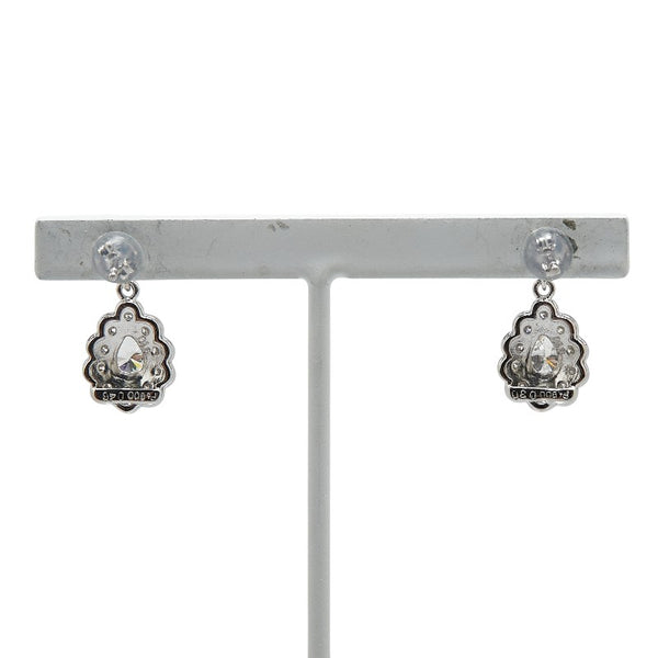 Pt900 プラチナ ダイヤ0.56ct ダイヤ0.32ct ティアドロップ モチーフ スタッド ピアス レディース 【中古】