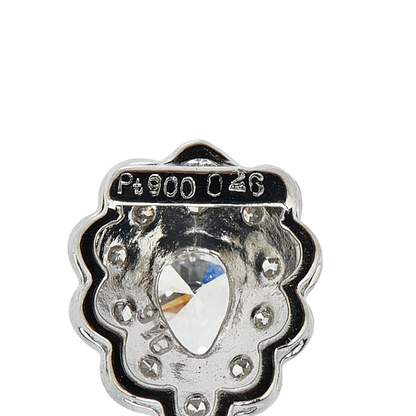Pt900 プラチナ ダイヤ0.56ct ダイヤ0.32ct ティアドロップ モチーフ スタッド ピアス レディース 【中古】