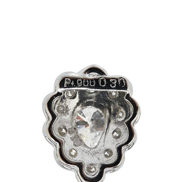 Pt900 プラチナ ダイヤ0.56ct ダイヤ0.32ct ティアドロップ モチーフ スタッド ピアス レディース 【中古】