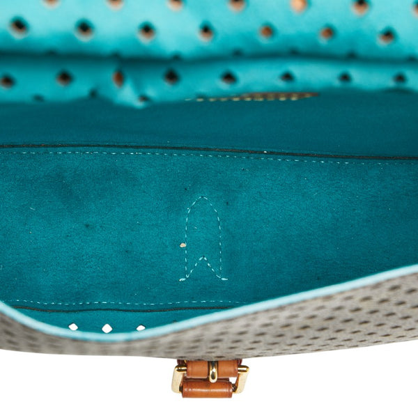 ルイ ヴィトン モノグラム  ペルフォレ フローレ ソミュール 斜め掛け ショルダーバッグ M93998 ブラウン ターコイズ PVC レザー レディース LOUIS VUITTON 【中古】