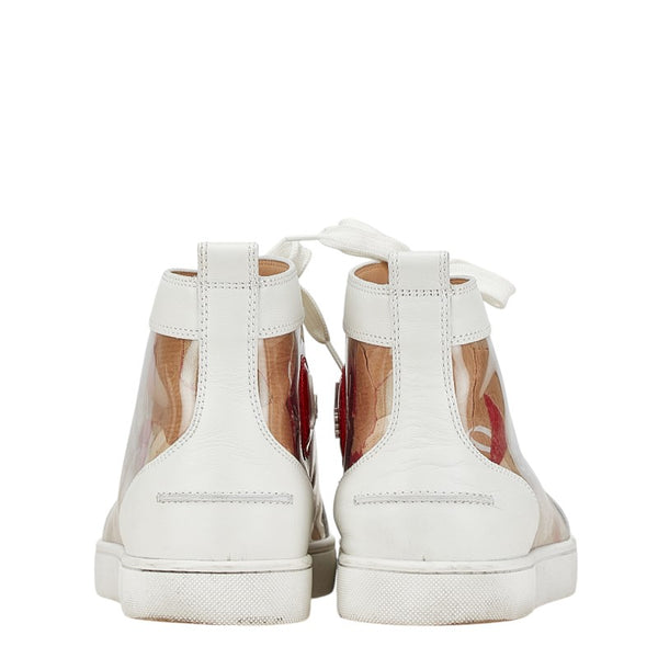クリスチャンルブタン ハイカット スニーカー サイズ：42 ホワイト ブラウン レッド レザー ビニール メンズ Christian Louboutin 【中古】