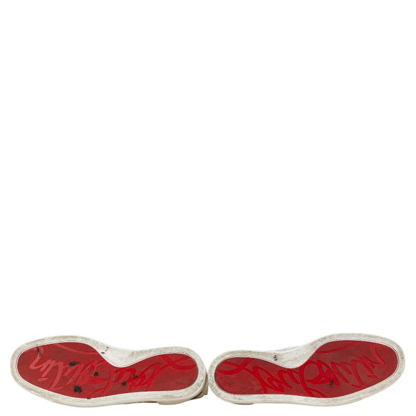 クリスチャンルブタン ハイカット スニーカー サイズ：42 ホワイト ブラウン レッド レザー ビニール メンズ Christian Louboutin 【中古】