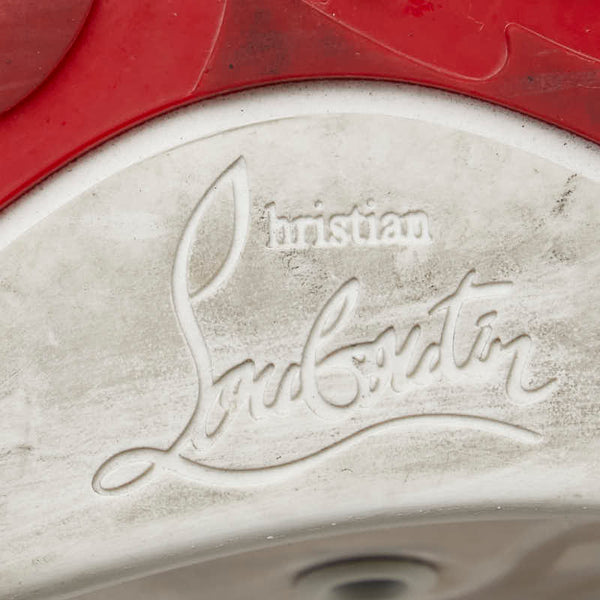 クリスチャンルブタン ハイカット スニーカー サイズ：42 ホワイト ブラウン レッド レザー ビニール メンズ Christian Louboutin 【中古】