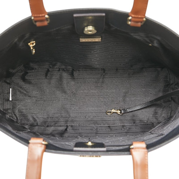 サマンサタバサ ハンドバッグ ショルダーバッグ 2WAY ブラック ブラウン レザー レディース Samantha Thavasa 【中古】