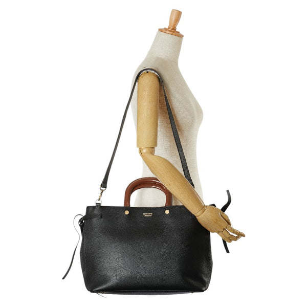 サマンサタバサ ハンドバッグ ショルダーバッグ 2WAY ブラック ブラウン レザー レディース Samantha Thavasa 【中古】