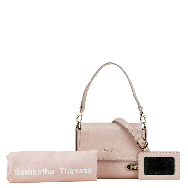 サマンサタバサ エール ハンドバッグ ショルダーバッグ 2WAY ピンク レザー レディース Samantha Thavasa 【中古】