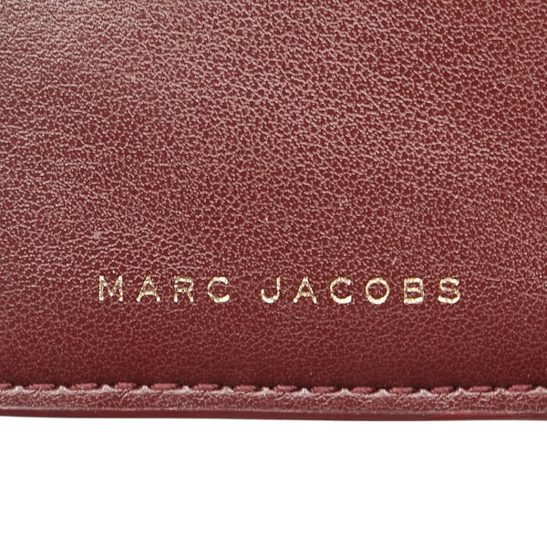 マークジェイコブス ブランデッド ミニ 二つ折り財布 コンパクトウォレット ピンク PVC レザー レディース MARC JACOBS 【中古】