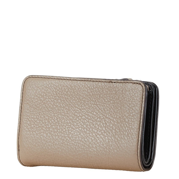 マークジェイコブス 二つ折り財布 グレー レザー レディース MARC JACOBS 【中古】