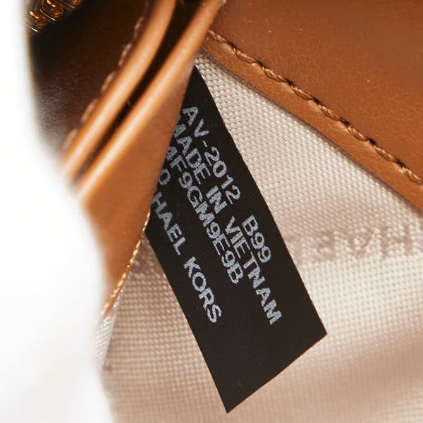 マイケルコース MK柄 ラウンドファスナー 長財布 34F9GM9E9B ブラウン PVC レザー レディース Michael Kors 【中古】