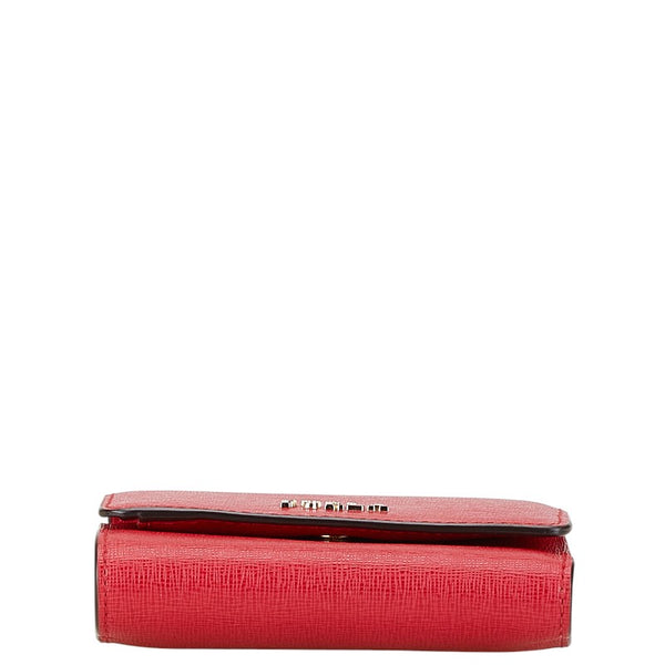 フルラ バビロン サフィアーノ 三つ折り財布 コンパクトウォレット レッド レザー レディース Furla 【中古】