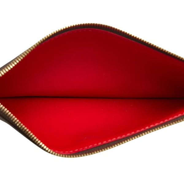 ルイ ヴィトン ダミエ ポシェットフェリシー クラッチバッグ セカンドバッグ N40492 ブラウン レッド PVC レザー レディース LOUIS VUITTON 【中古】