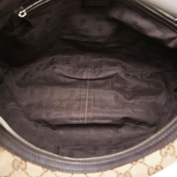 グッチ GGキャンバス ワンショルダーバッグ ハンドバッグ 232945 ベージュ ブラウン キャンバス レザー レディース GUCCI 【中古】