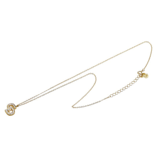 ディオール CDロゴ ラインストーン ネックレス ゴールド メッキ レディース Dior 【中古】
