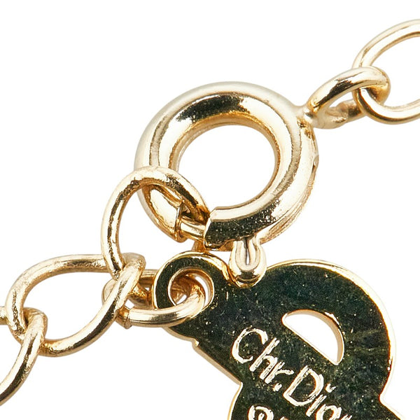 ディオール CDロゴ ラインストーン ネックレス ゴールド メッキ レディース Dior 【中古】